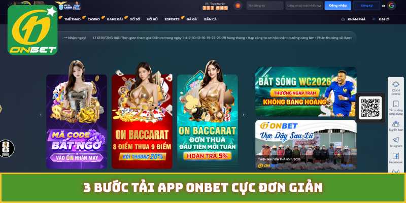3 bước tải app Onbet cực đơn giản