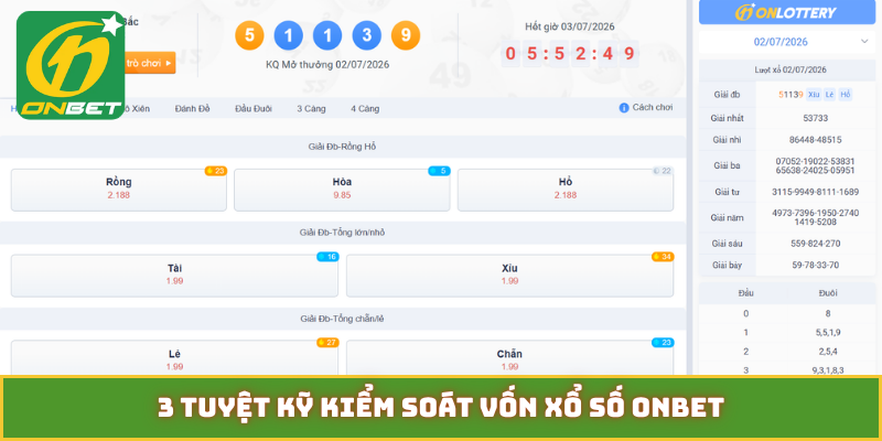 3 tuyệt kỹ kiểm soát vốn xổ số Onbet